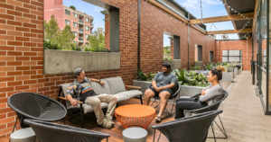 The cool terrace space at Iglu Redfern